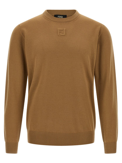 Cárdigan De Lana Virgen Fendi En Tono Beige Natural