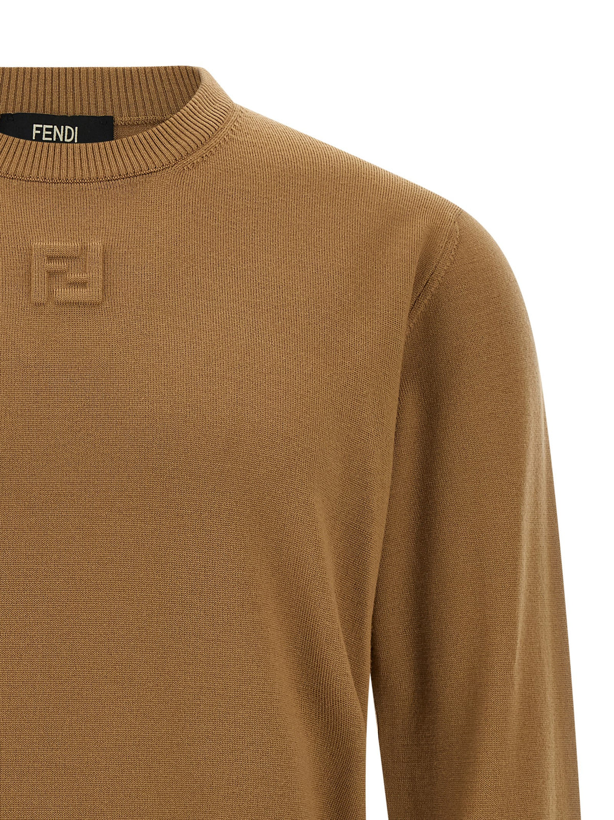 Cárdigan De Lana Virgen Fendi En Tono Beige Natural