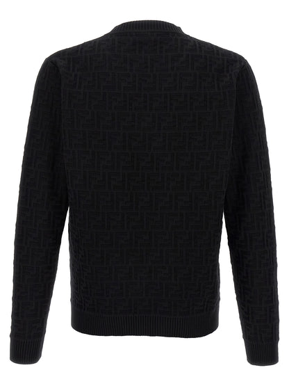 Cardigan Fendi en Coton Noir Coupe Ajustée Quotidien