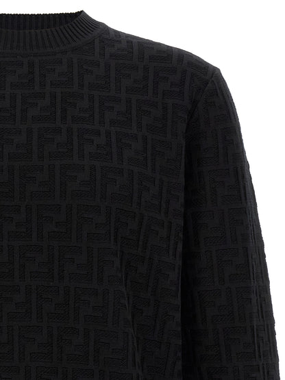 Cardigan Fendi en Coton Noir Coupe Ajustée Quotidien
