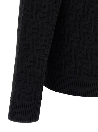 Cardigan Fendi en Coton Noir Coupe Ajustée Quotidien