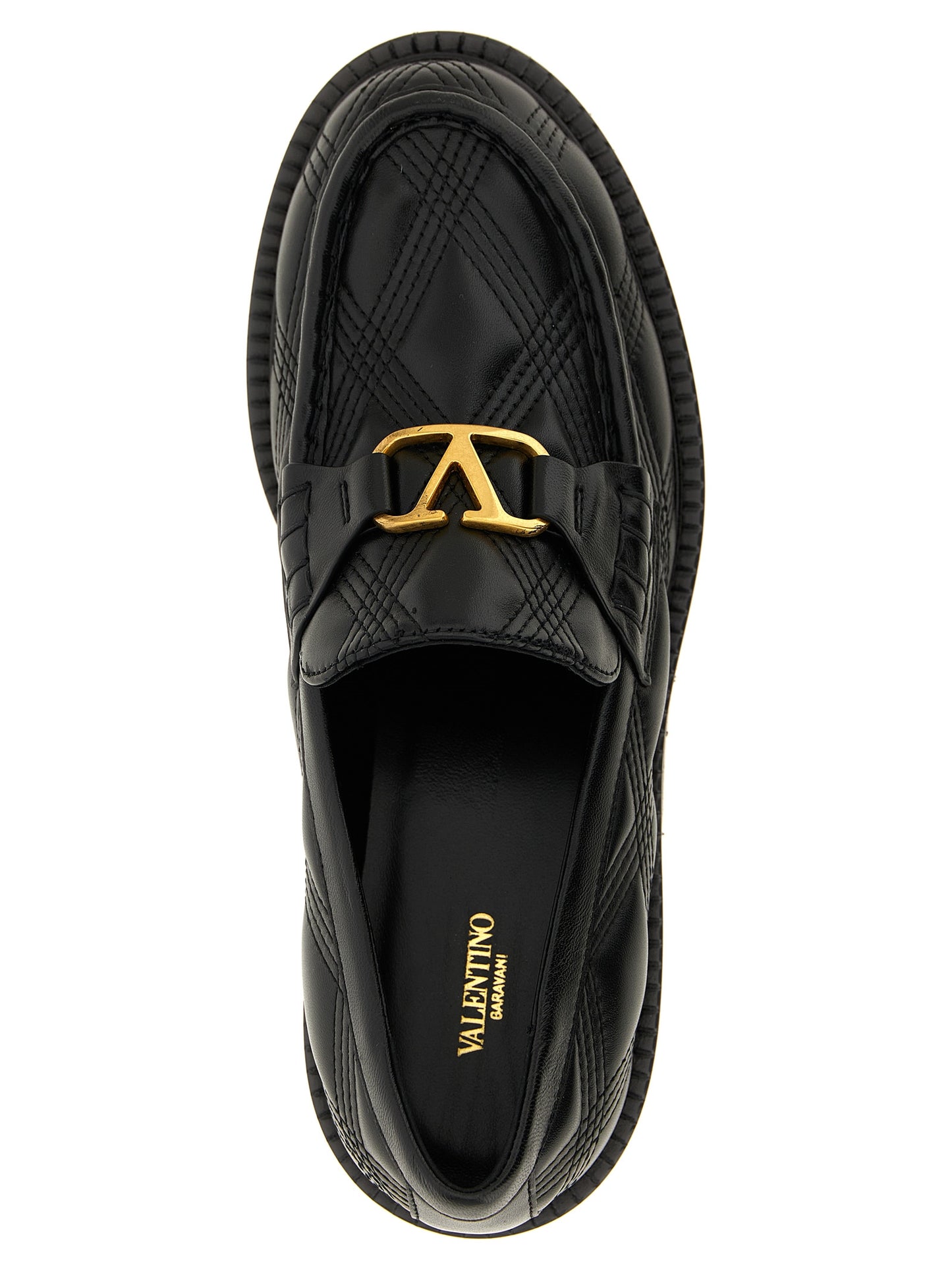 Mocasines sin cordones de piel de cordero negra Valentino Garavani