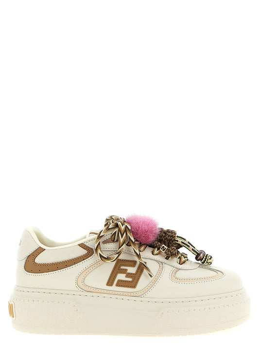Zapatillas con plataforma Fendi de piel de becerro multicolor