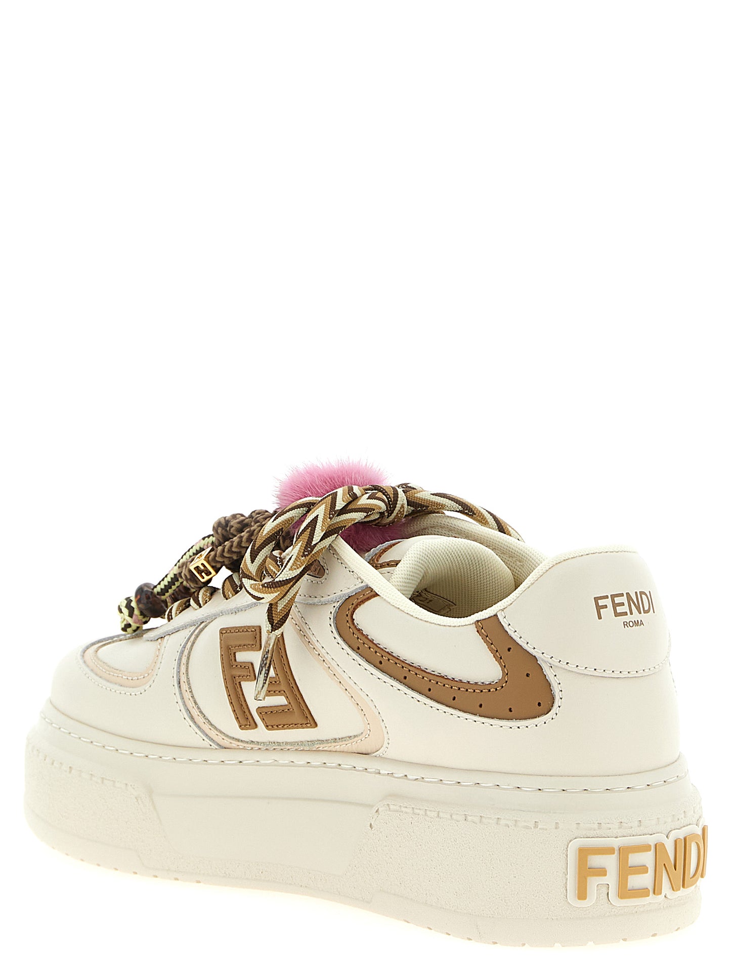 Zapatillas con plataforma Fendi de piel de becerro multicolor