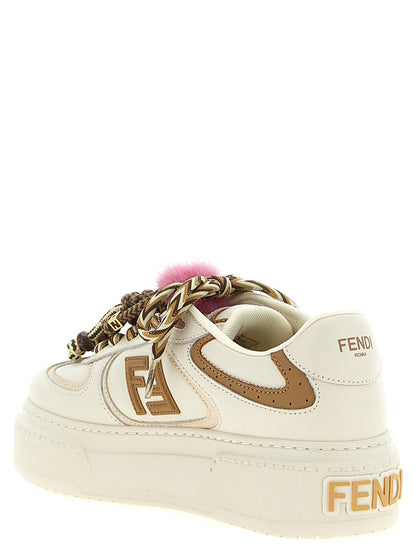 Zapatillas con plataforma Fendi de piel de becerro multicolor