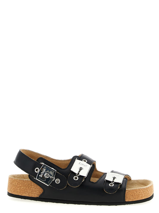 Sandalias planas Balenciaga de piel de becerro negra
