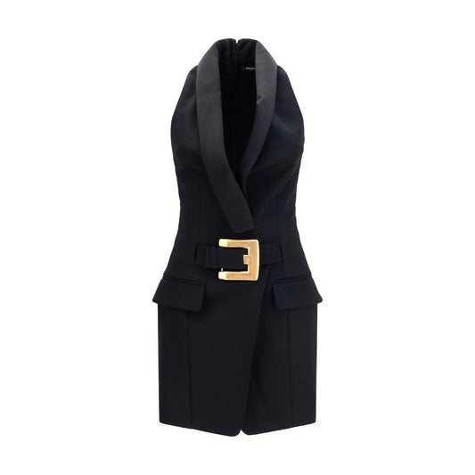 Vestido informal Balmain de lana negra Oves Aries