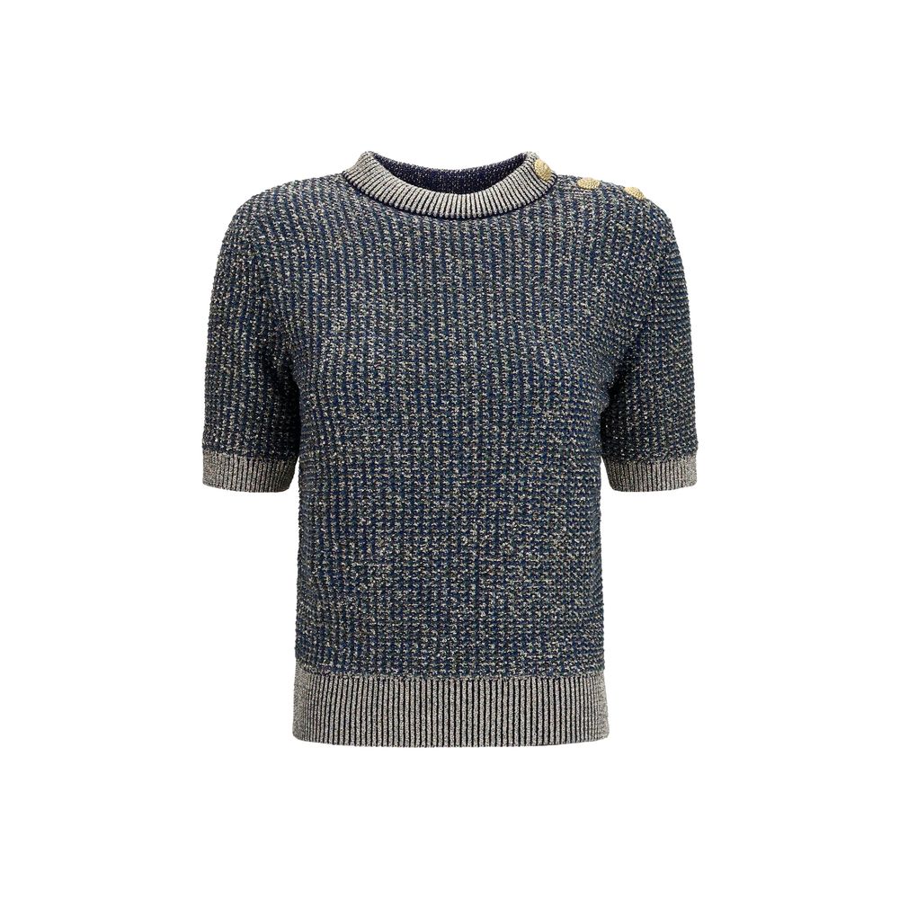 Balmain Jersey De Poliamida Acabado Brillante Azul