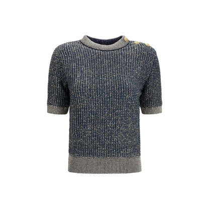 Balmain Jersey De Poliamida Acabado Brillante Azul