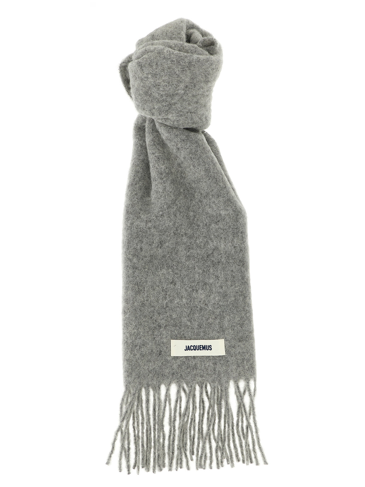 Jacquemus Foulard en peau d'alpaga gris