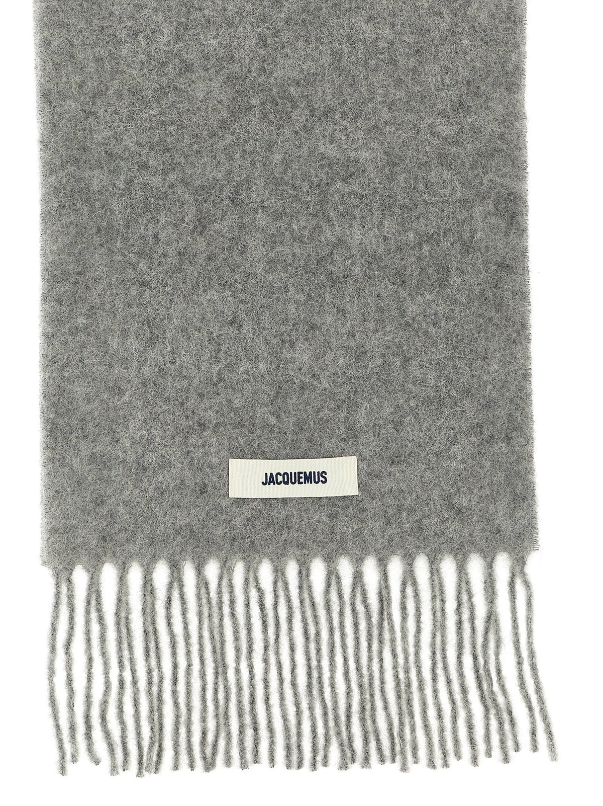 Jacquemus Foulard en peau d'alpaga gris