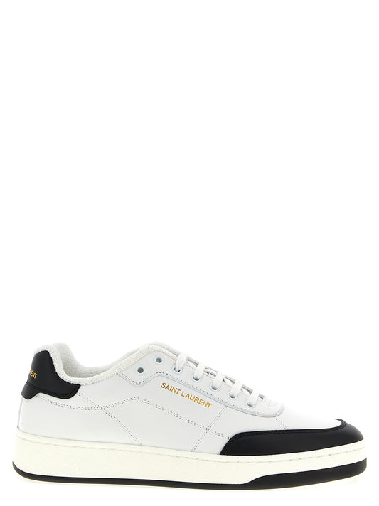 Saint Laurent Bicolor Calfskin Low Heel Sneakers