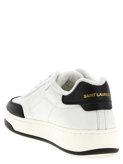 Saint Laurent Escarpins à Talon Bas en Cuir de Veau Bicolore