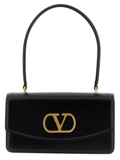 Bolso de hombro Valentino Garavani de piel de becerro negra