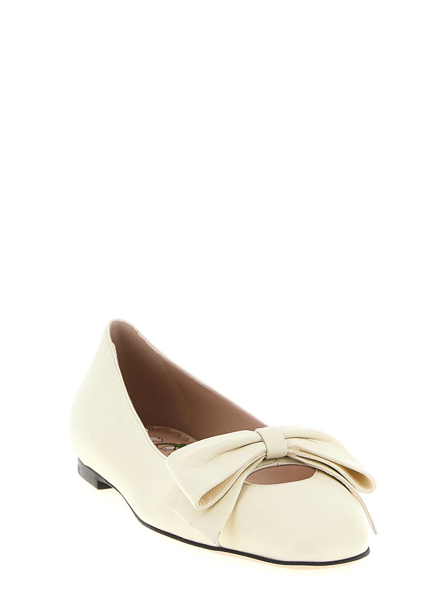 Valentino Garavani Zapatillas De Ballet De Cuero Blanco