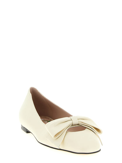 Valentino Garavani Zapatillas De Ballet De Cuero Blanco