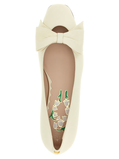 Valentino Garavani Zapatillas De Ballet De Cuero Blanco