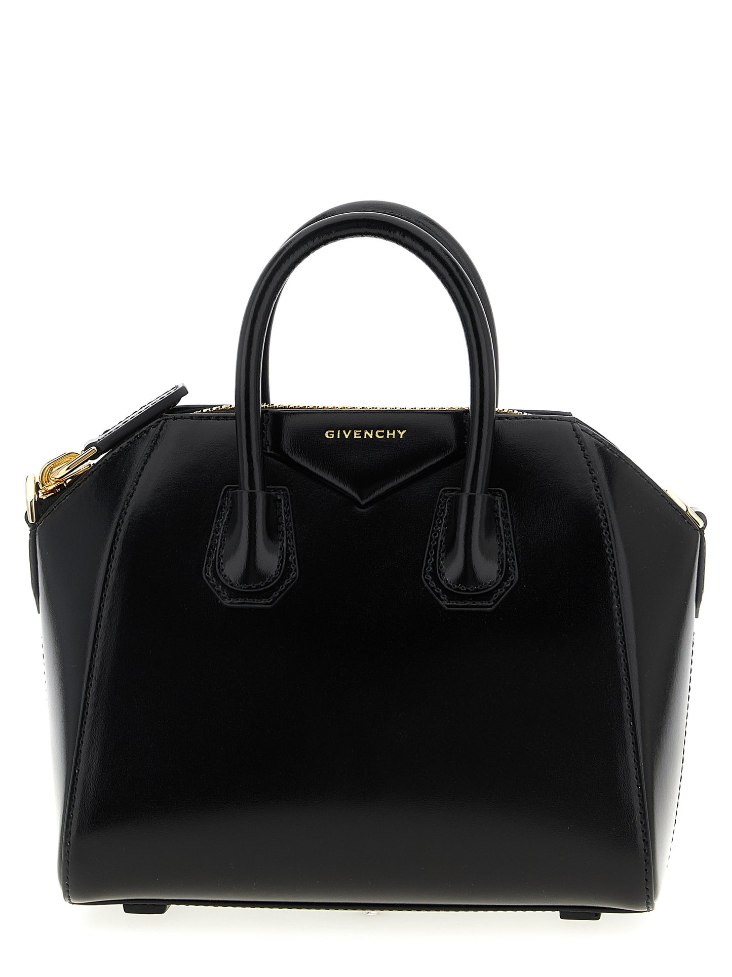 Givenchy Sac Mini Antigona Structuré En Cuir Noir