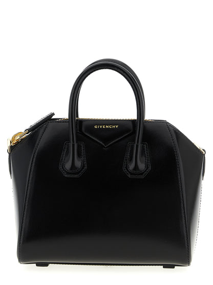 Givenchy Sac Mini Antigona Structuré En Cuir Noir