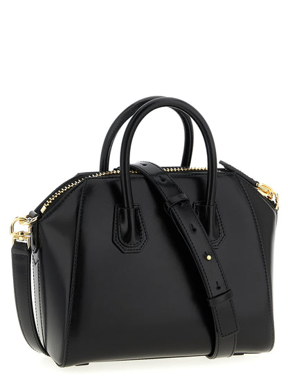 Givenchy Sac Mini Antigona Structuré En Cuir Noir