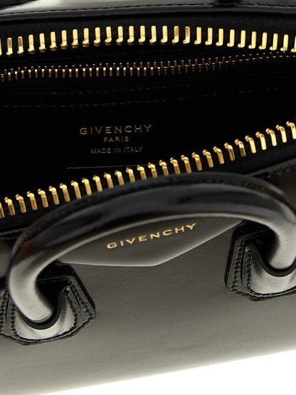 Givenchy Sac Mini Antigona Structuré En Cuir Noir