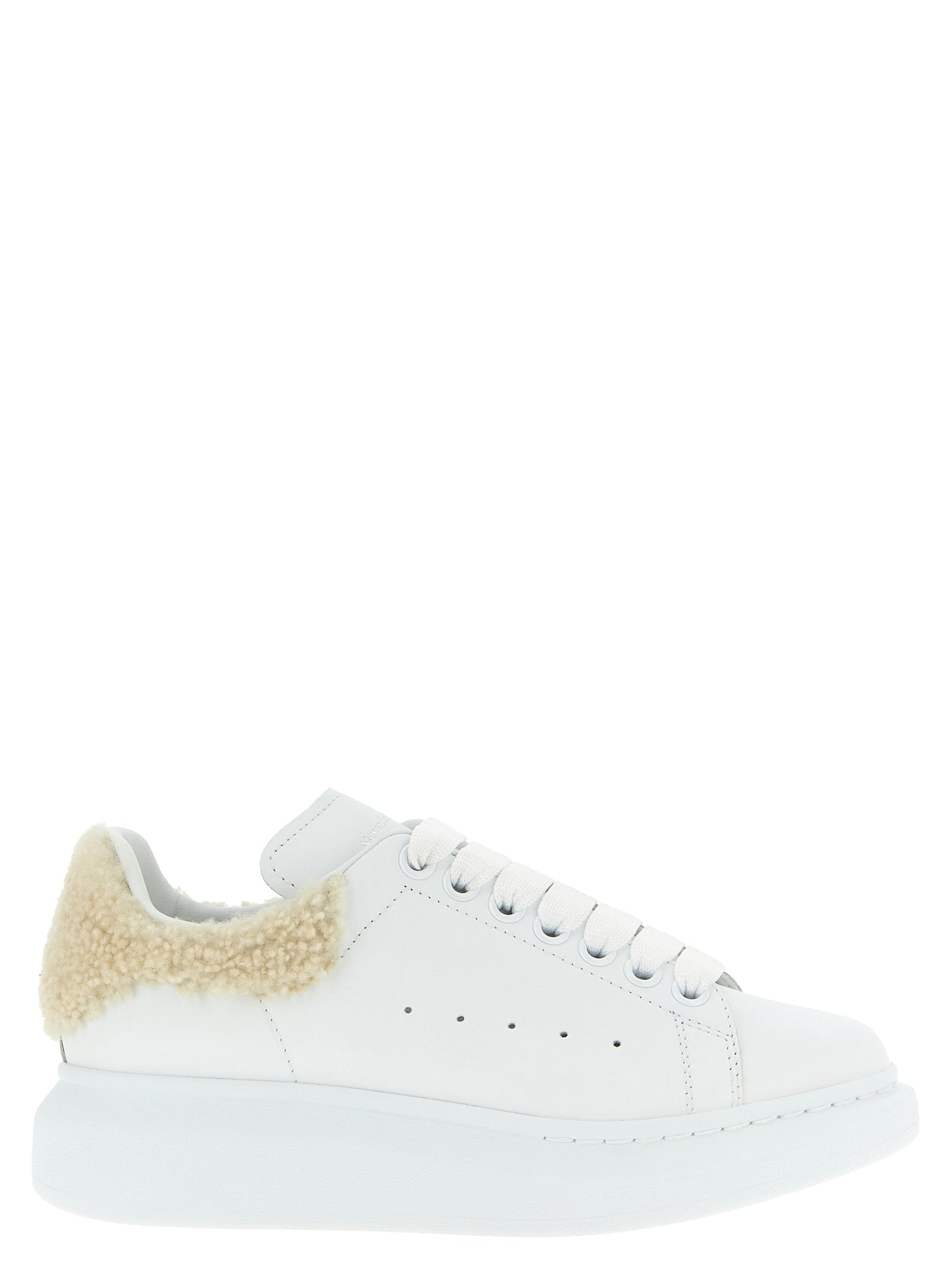 Baskets Alexander McQueen en cuir de veau beige chunky