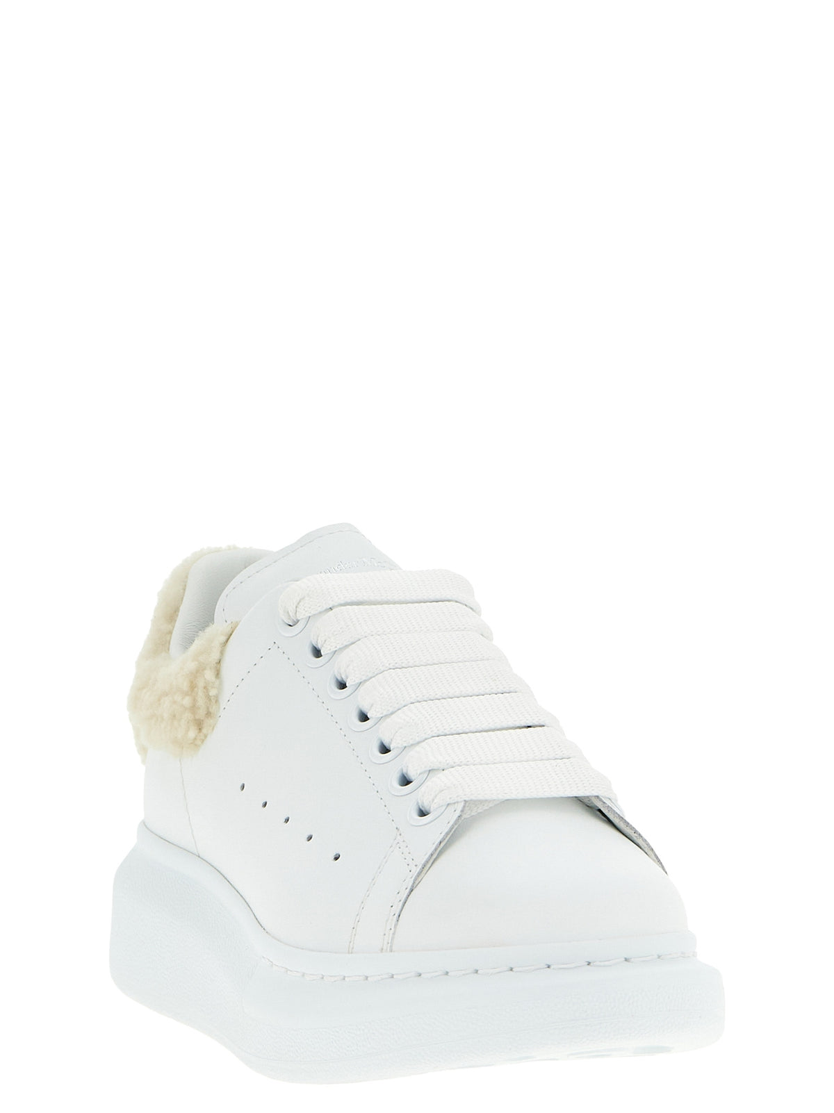 Baskets Alexander McQueen en cuir de veau beige chunky