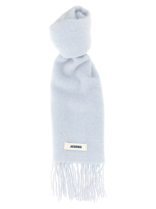 Jacquemus Bufanda de piel de alpaca azul