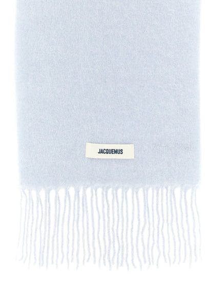 Jacquemus Bufanda de piel de alpaca azul