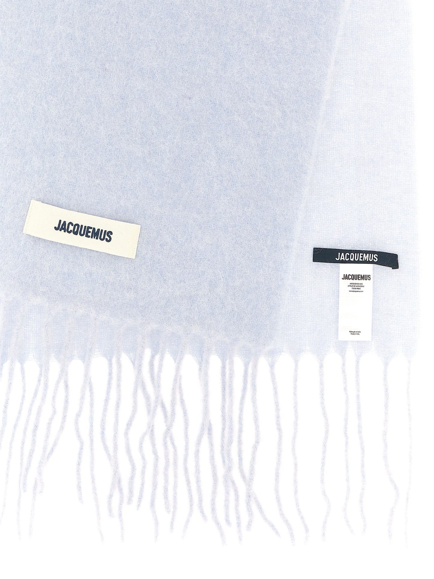 Jacquemus Bufanda de piel de alpaca azul