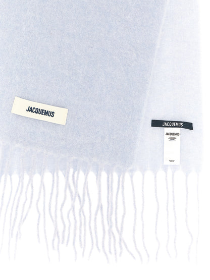 Jacquemus Bufanda de piel de alpaca azul