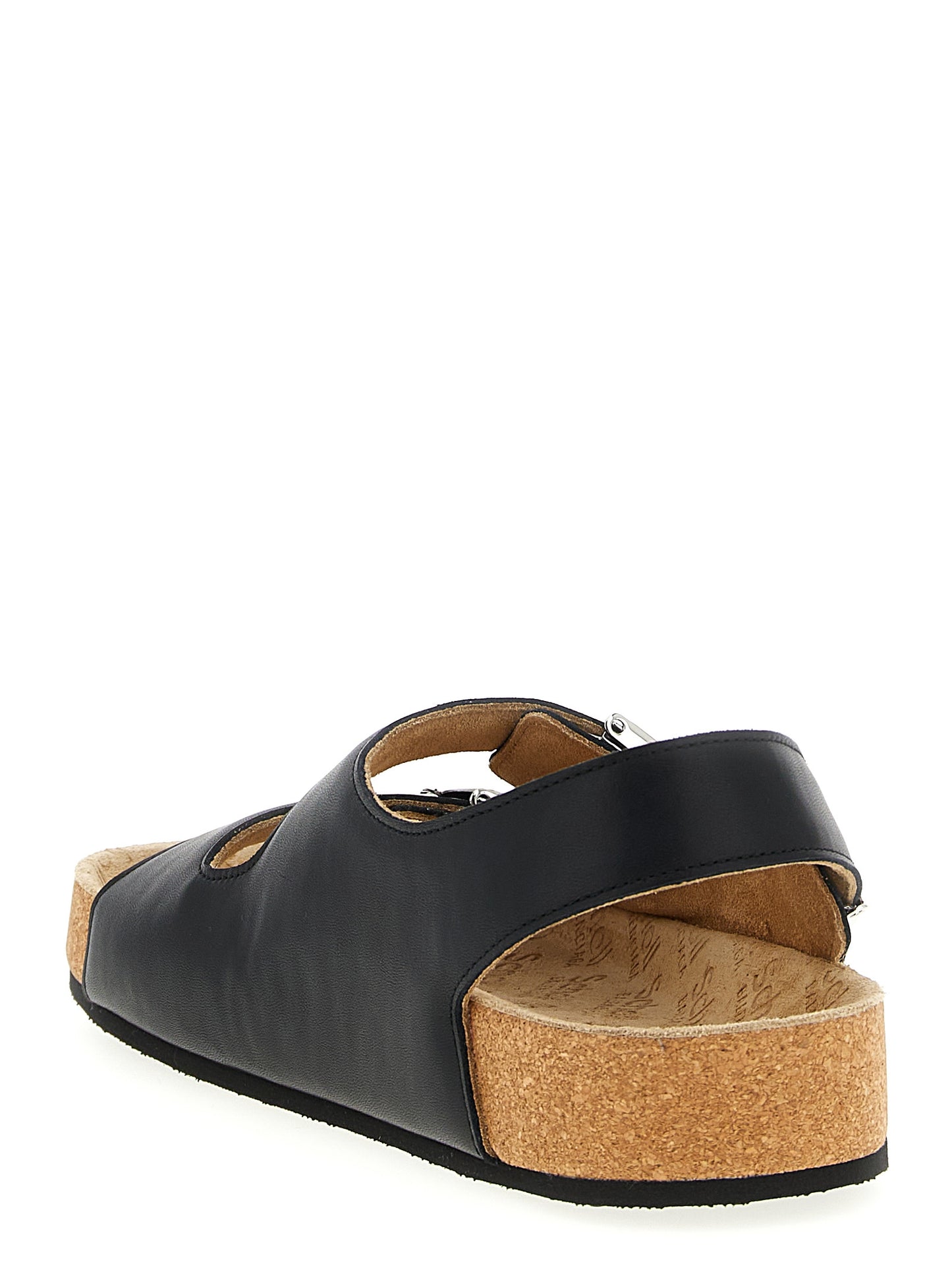 Sandalias planas Balenciaga de piel de becerro negra