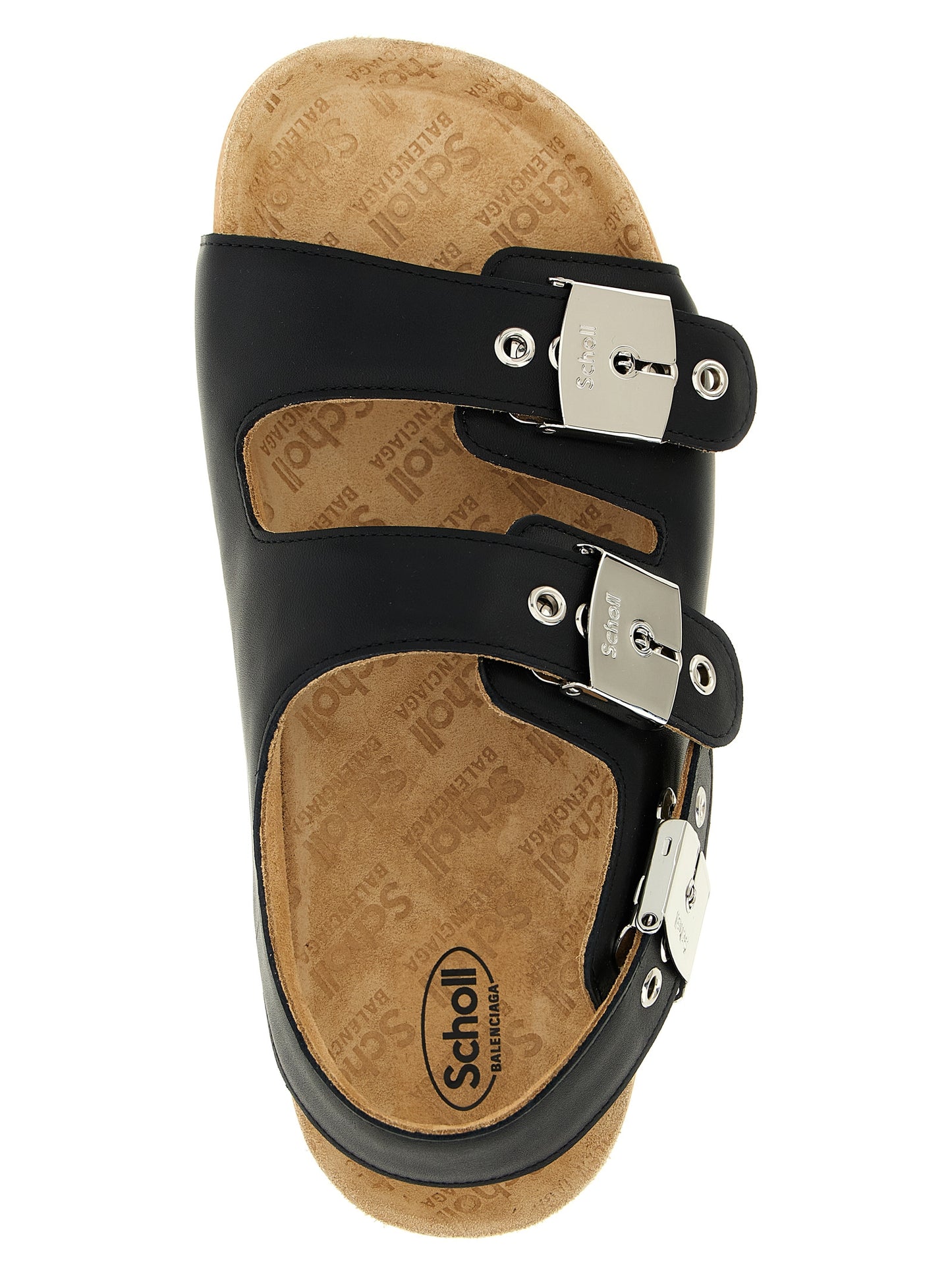 Sandalias planas Balenciaga de piel de becerro negra