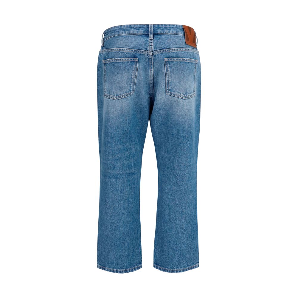 Jean droit en coton bleu Valentino Garavani