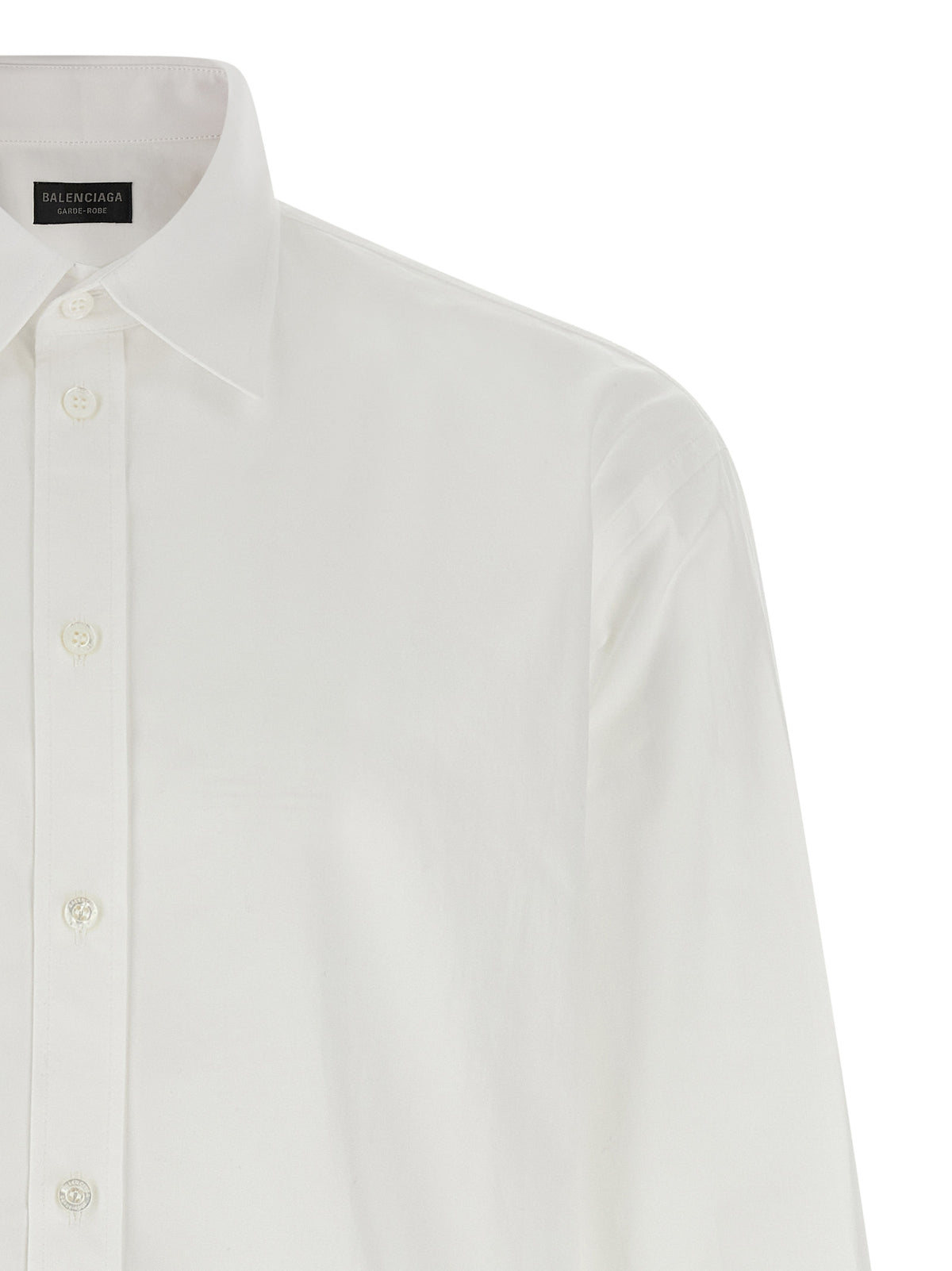 Blusa Balenciaga de Algodón Blanco Corte Limpio y Fresco