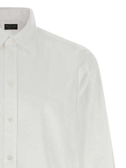 Blusa Balenciaga de Algodón Blanco Corte Limpio y Fresco