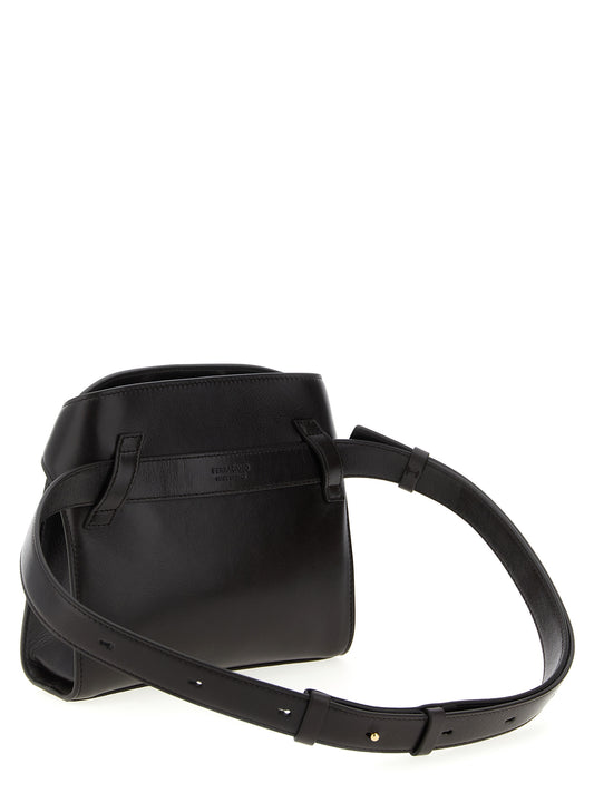 Bolso Bandolera Ferragamo De Piel Castaño Modelo Hug Bb