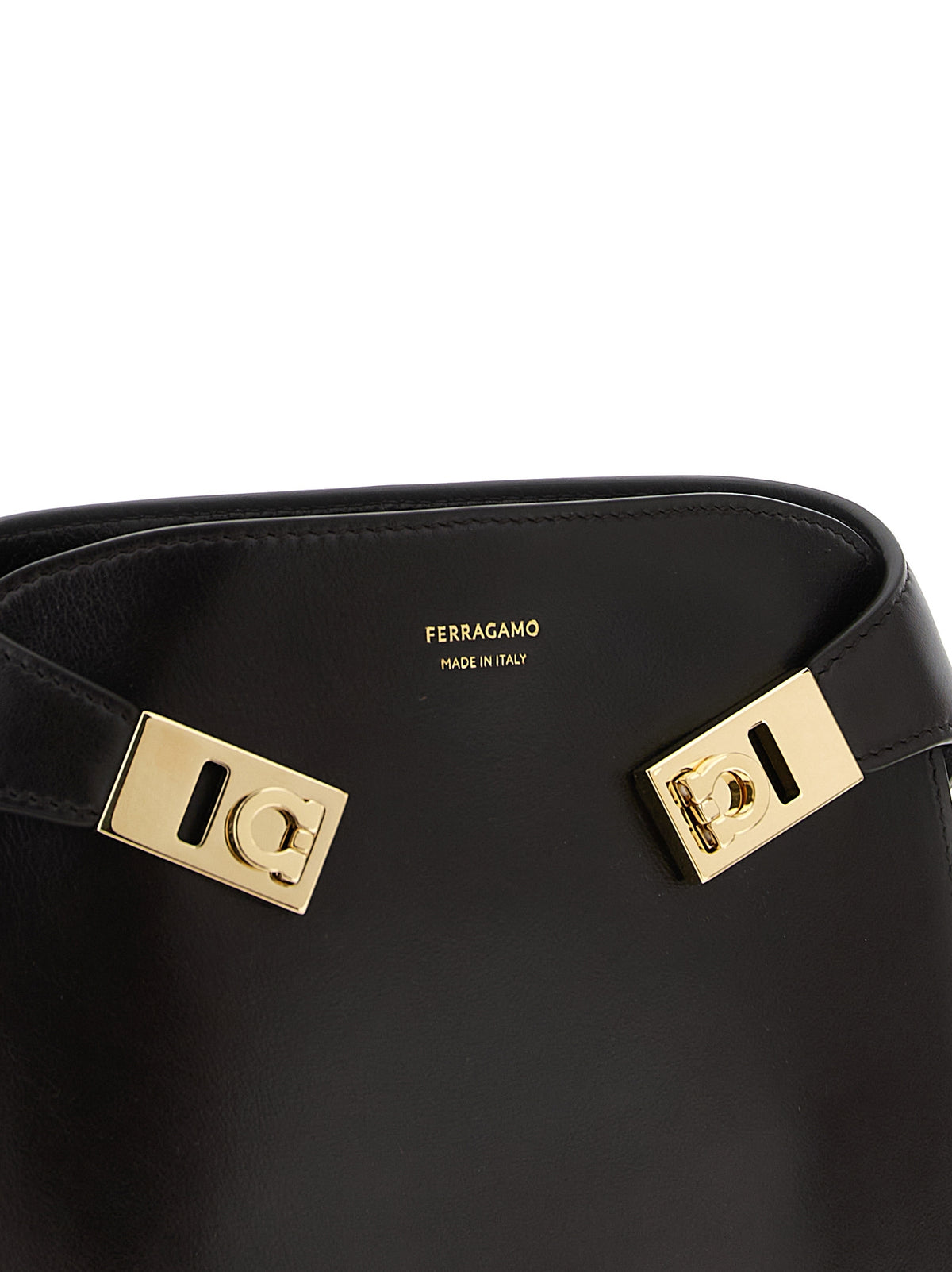 Ferragamo Chestnut Leather Hug BB Crossbody Bag