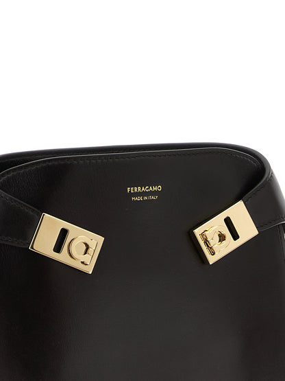 Ferragamo Chestnut Leather Hug BB Crossbody Bag