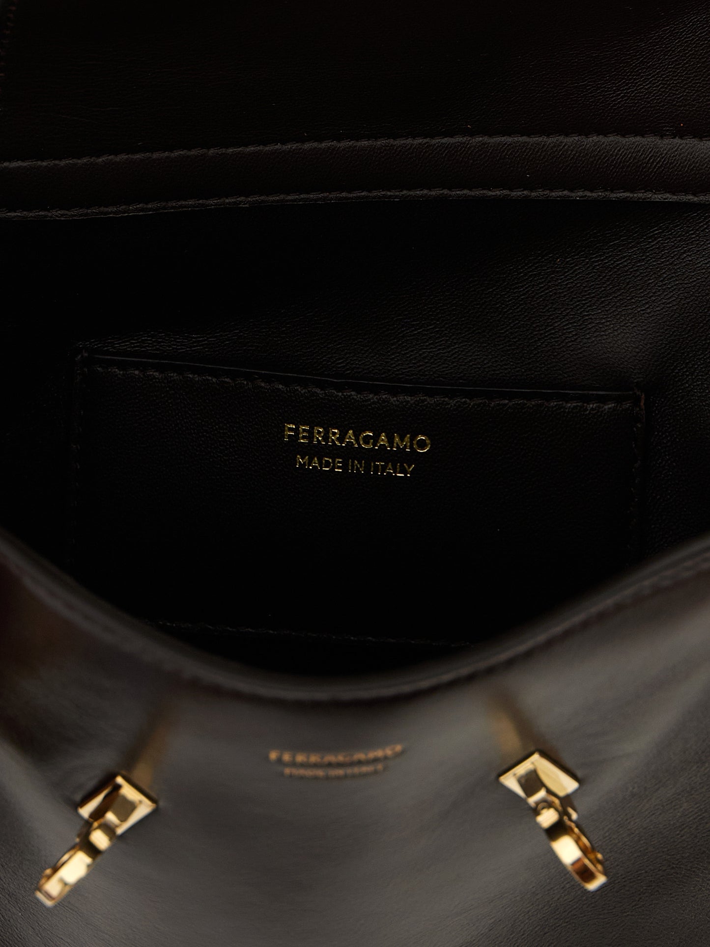 Ferragamo Chestnut Leather Hug BB Crossbody Bag