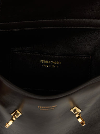 Ferragamo Chestnut Leather Hug BB Crossbody Bag