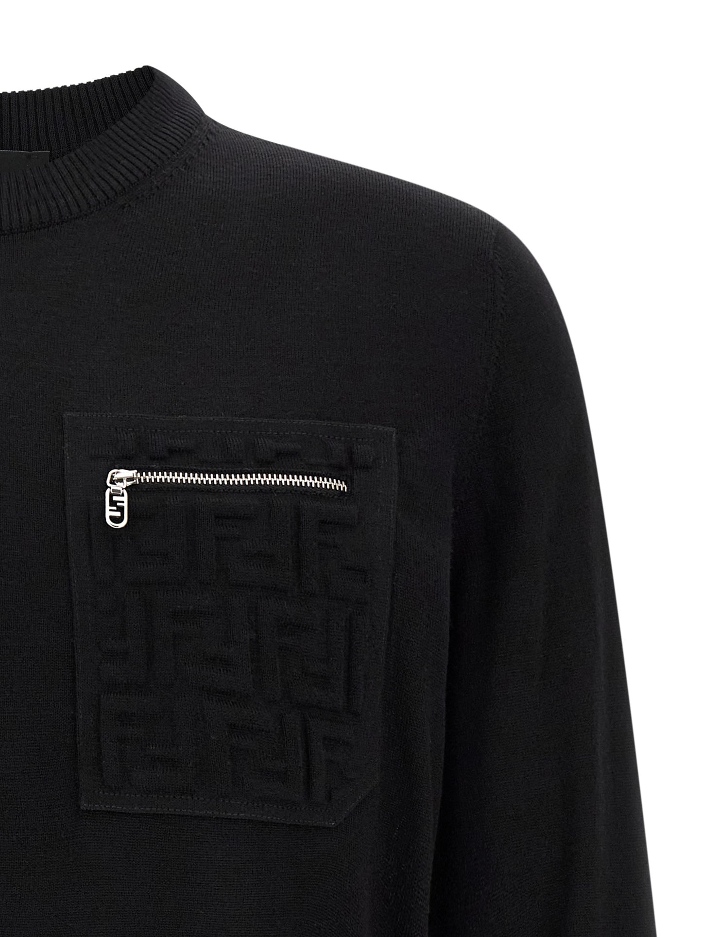 Gilet Fendi en Laine Vierge à Fermeture Éclair Noire