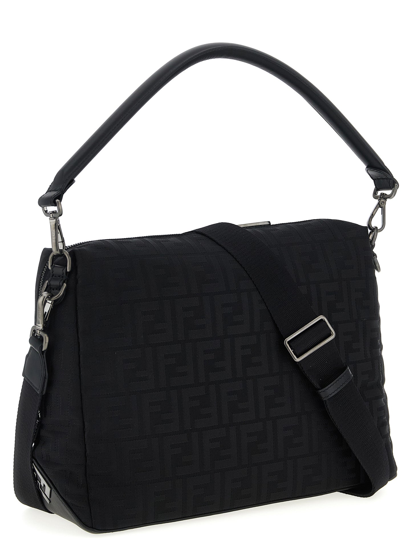 Bolso de hombro Fendi de poliamida negra
