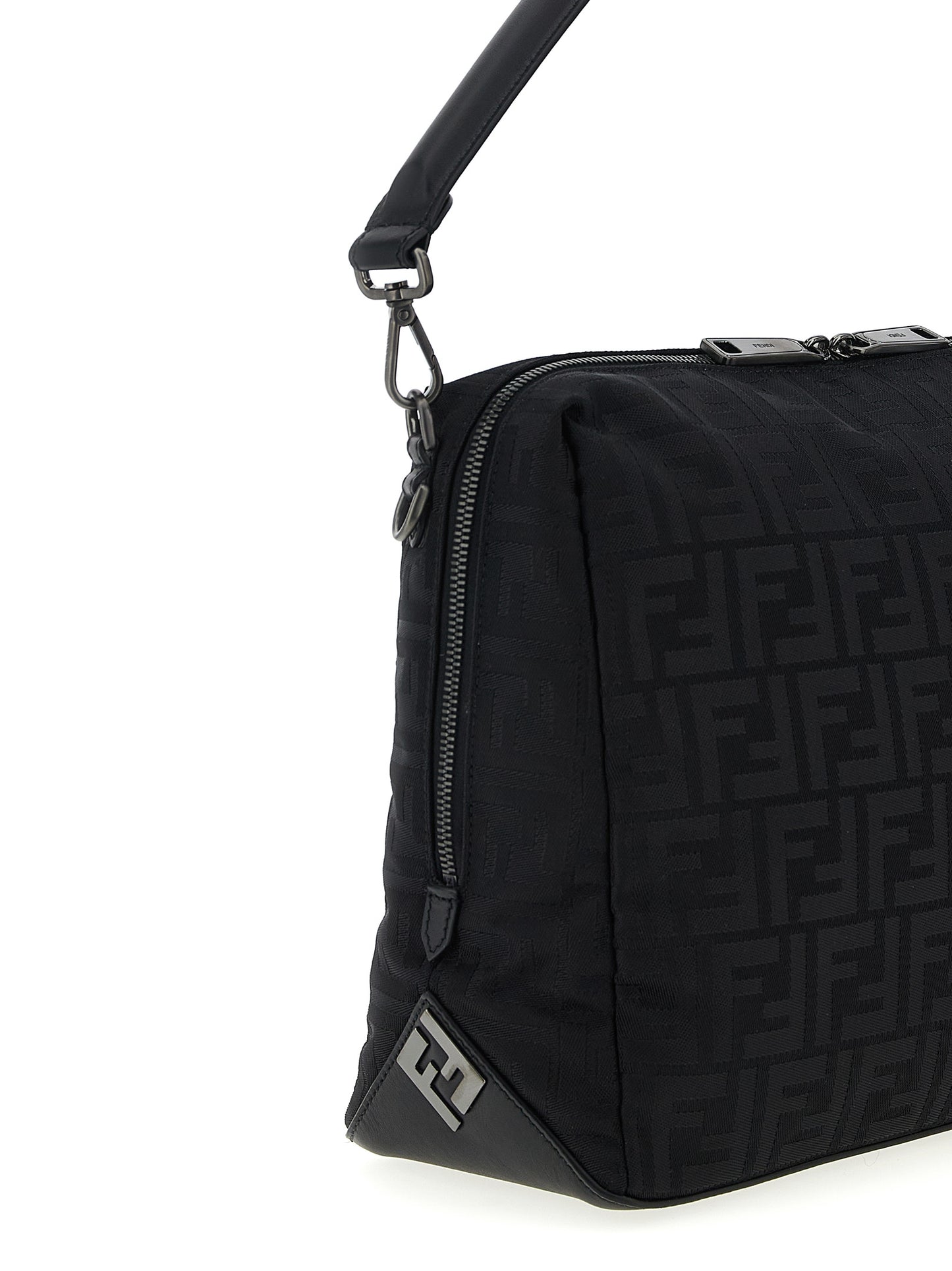 Bolso de hombro Fendi de poliamida negra