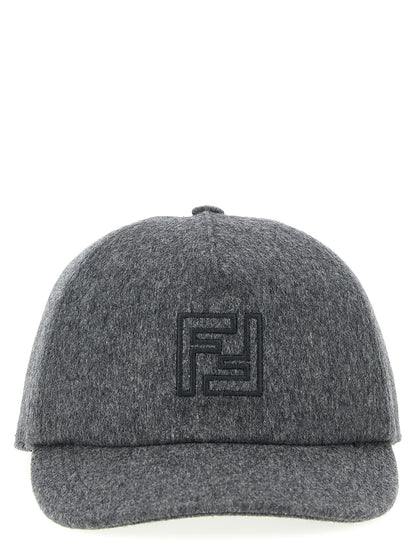 Fendi Gorra Estilo Béisbol De Lana Gris - Diseño Atemporal