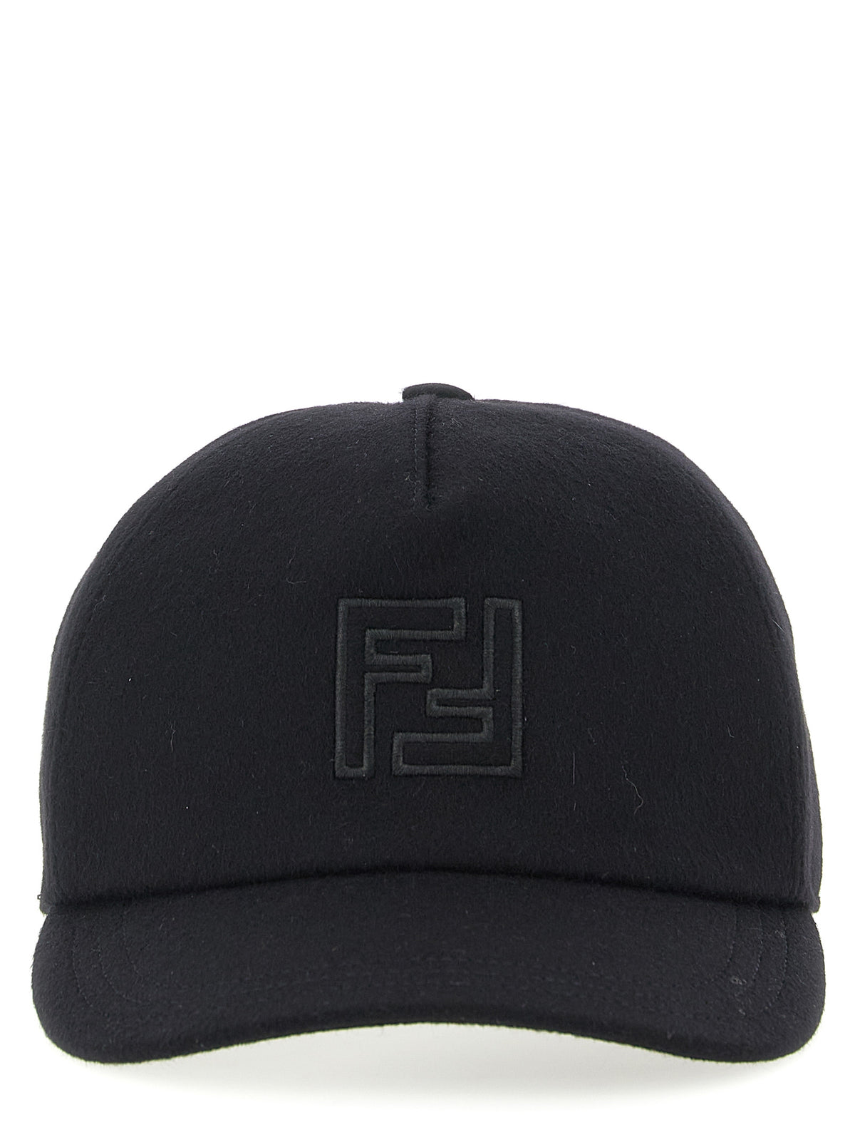 Gorra Fendi De Lana Negra Estilo Beisbol Contemporáneo