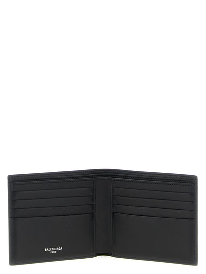 Portefeuille Balenciaga en cuir de veau noir
