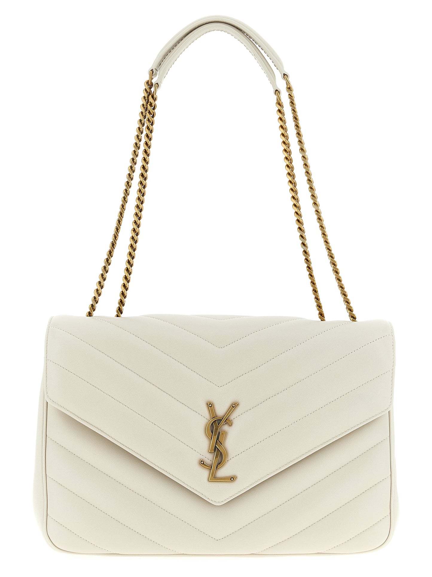 Bolso de hombro Saint Laurent de piel de cordero beige