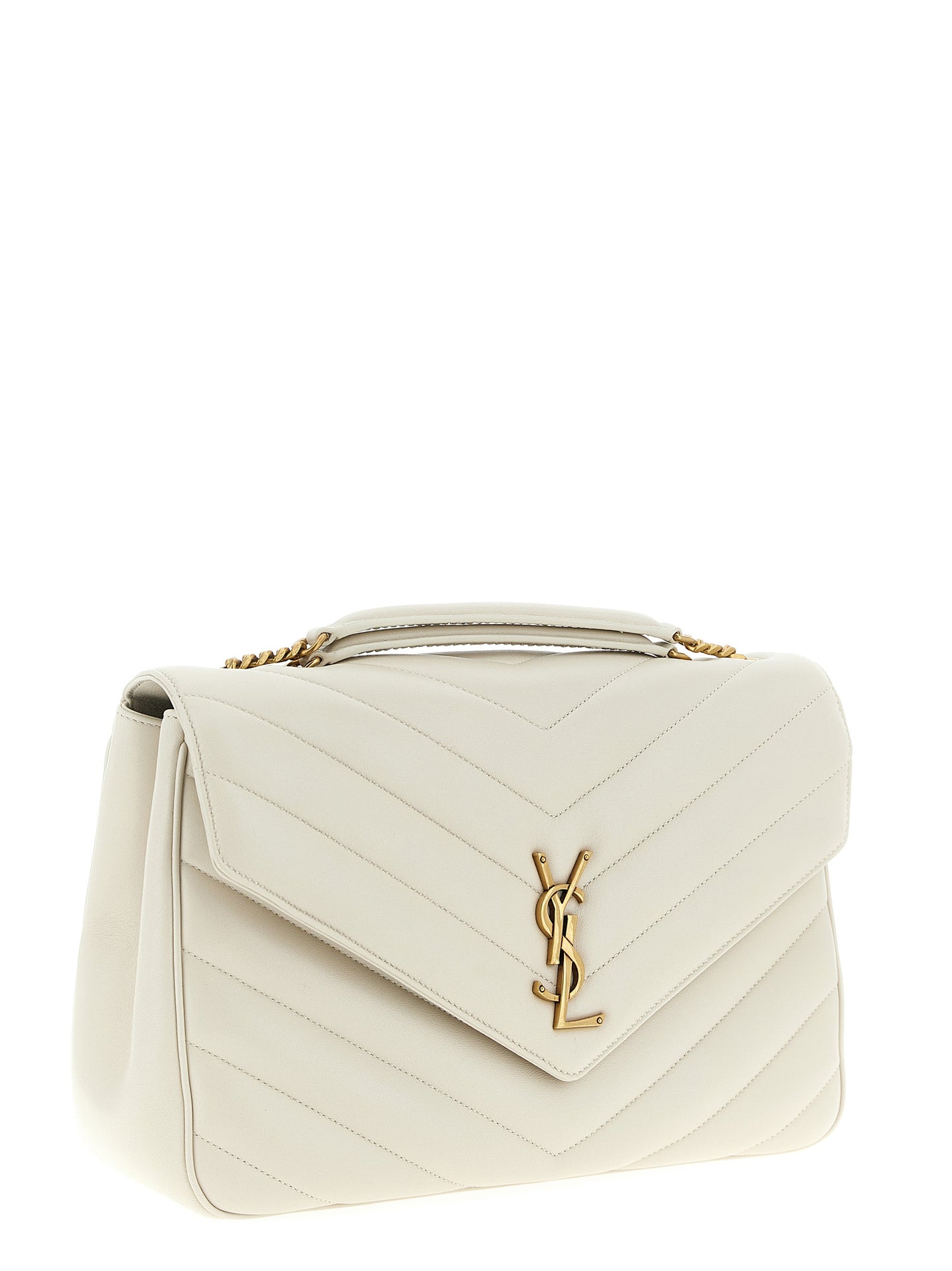 Bolso de hombro Saint Laurent de piel de cordero beige