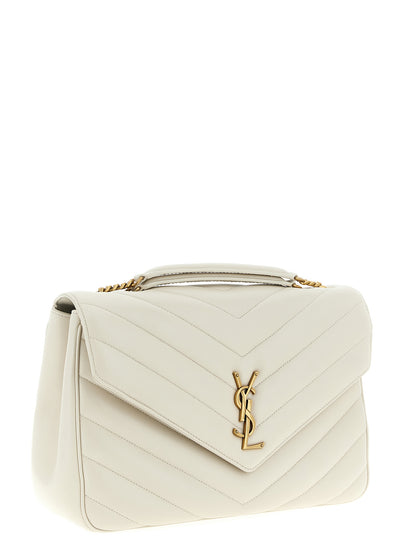 Bolso de hombro Saint Laurent de piel de cordero beige